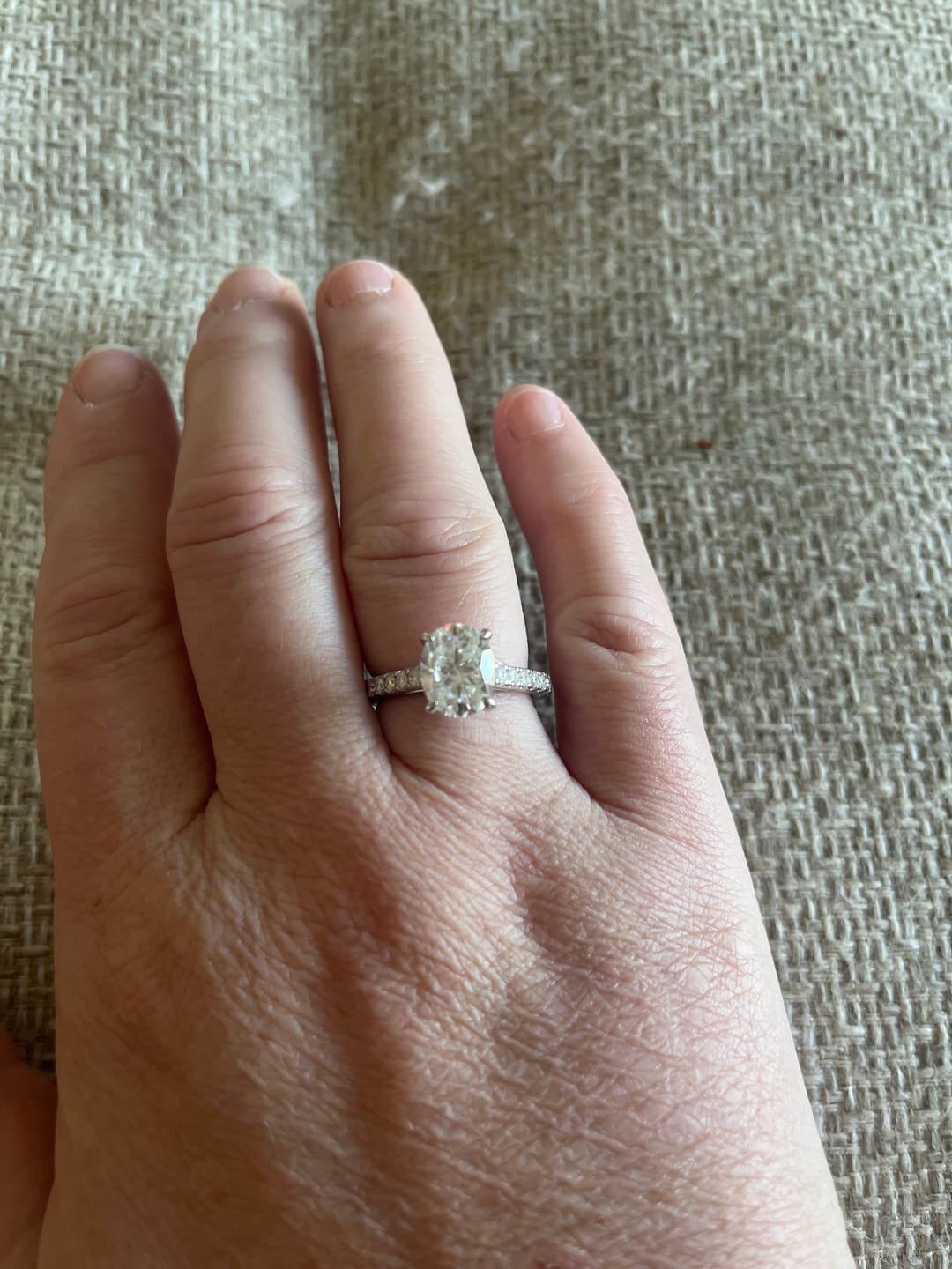 Customer photo review of Elegant 2 Carat/3 Carat Oval Pavé Ring