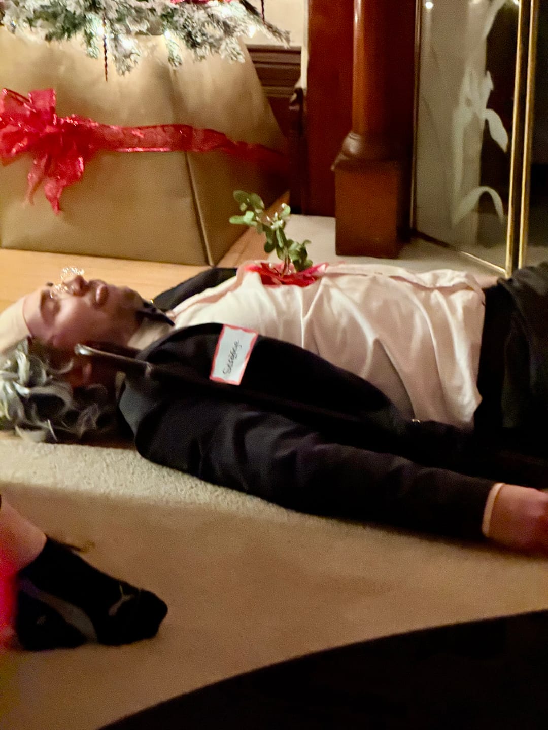 Customer photo review of Christmas Murder Mystery Host Your Own Dinner Party Game Kit