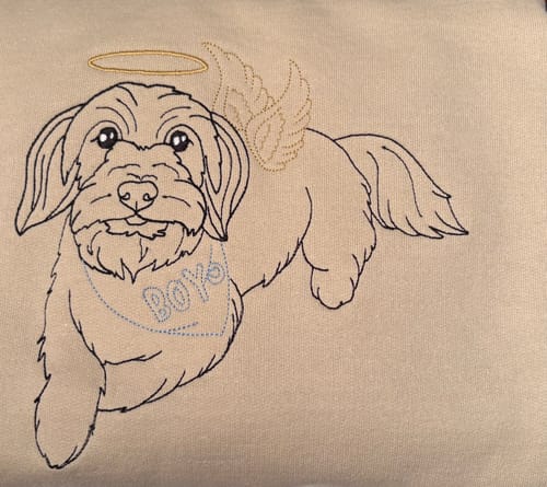 Customer photo review of Soulmate Custom Embroidered Photo Sweatshirt