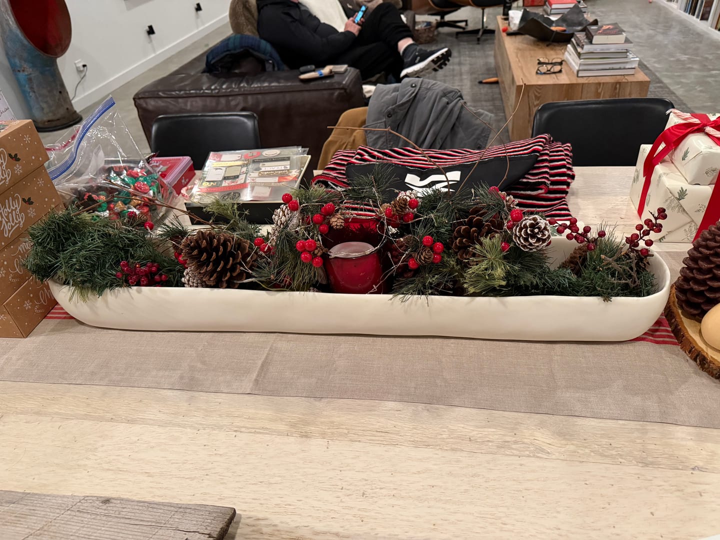 Customer photo review of 30" Handmade Long Wood Dough Decorative Bowl