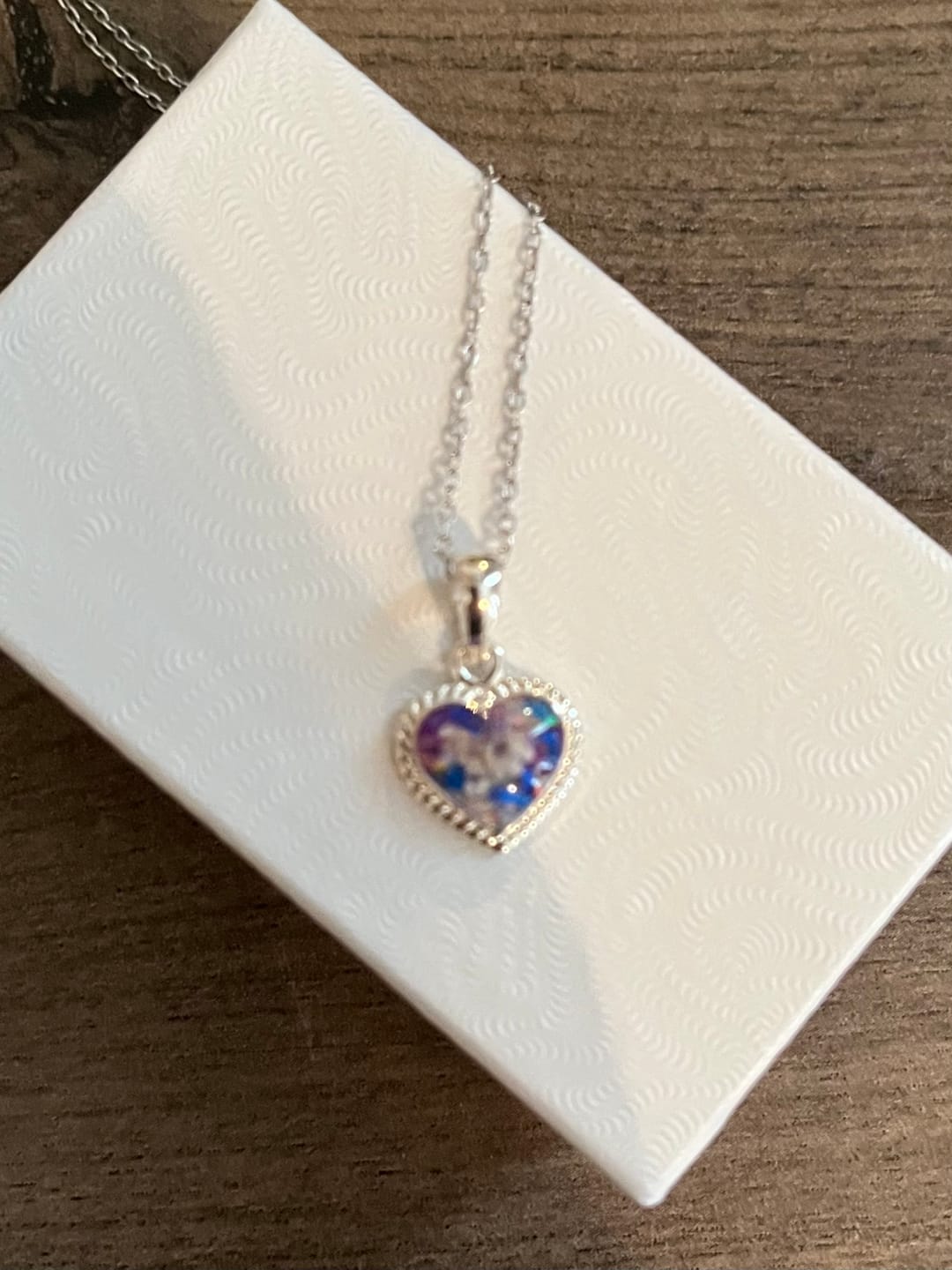 Customer photo review of Braided Heart Pendant with Cremation Ashes