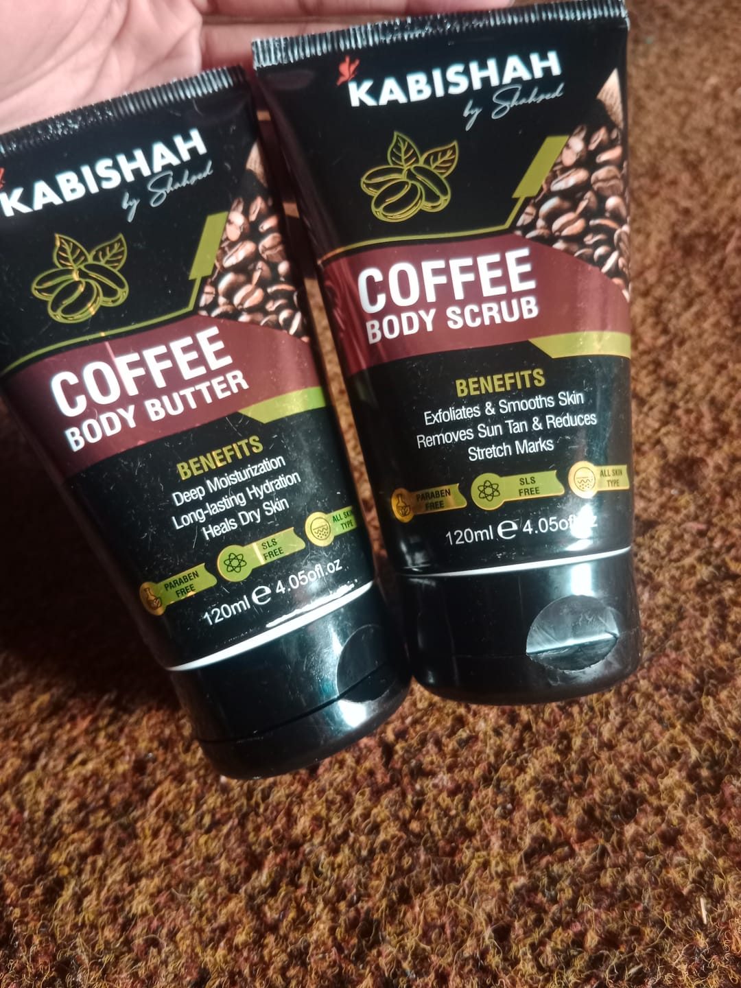 Customer photo review of Coffee Reviving Skincare Bundle