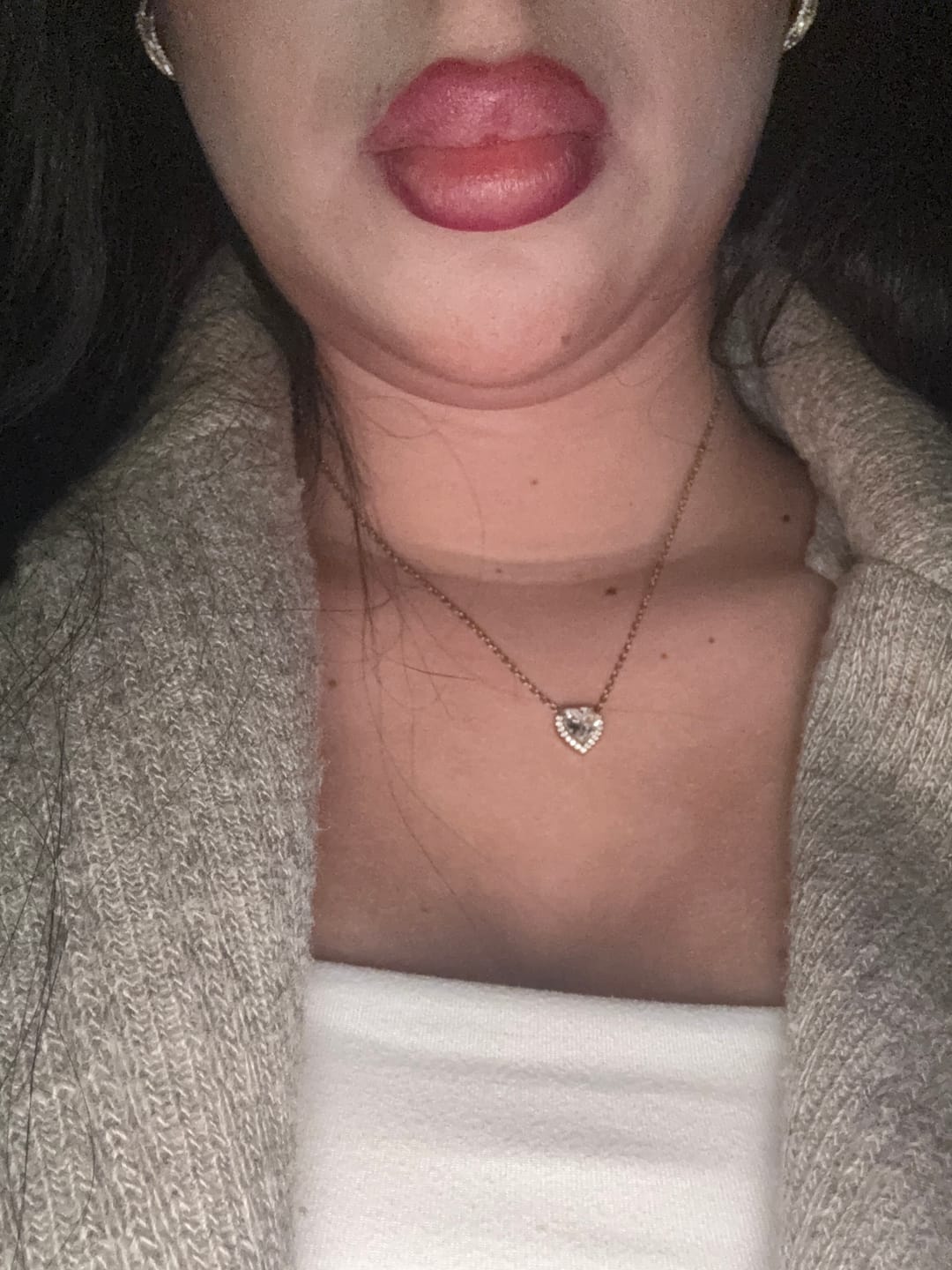 Customer photo review of Crystal Heart Elegance Simple Kette 14K Vergoldet