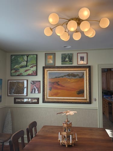 Customer photo review of Blossom 12-Light Opal Glass Bubble Semi Flush Chandelier