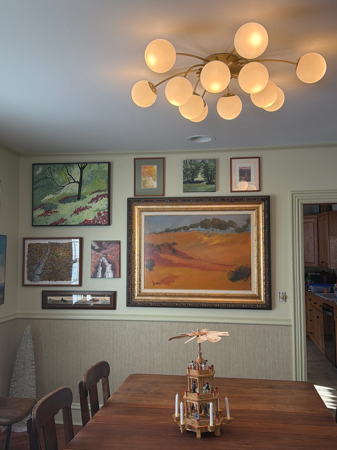 Customer photo review of Blossom 12-Light Opal Glass Bubble Semi Flush Chandelier