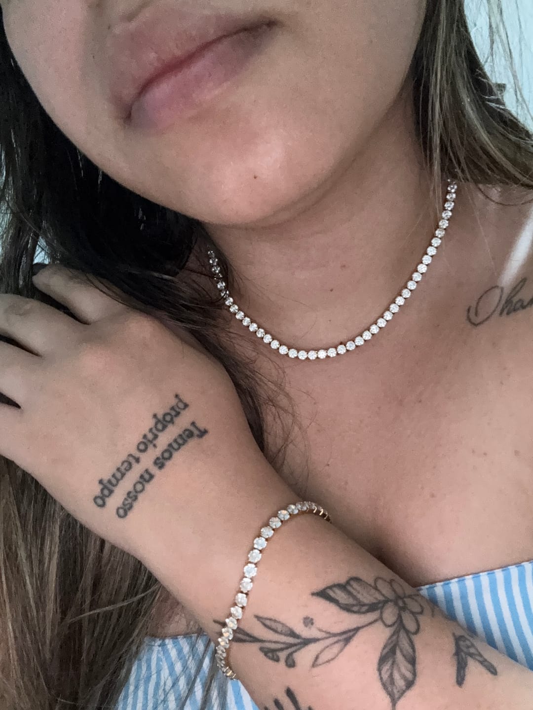 Customer photo review of Colar Riviera Clássico Banhado em Ouro 18k