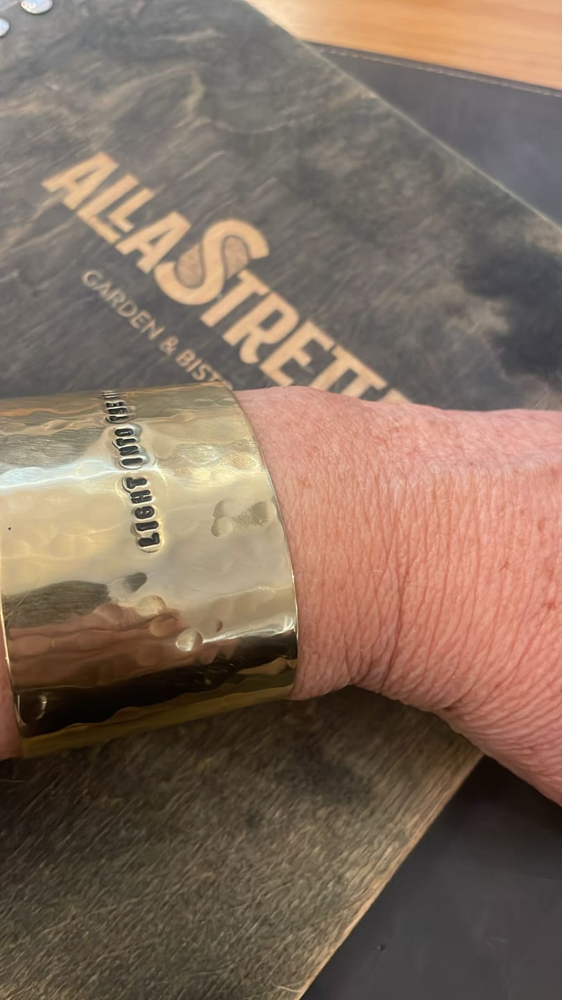 Customer photo review of Custom Wide band Bracelet