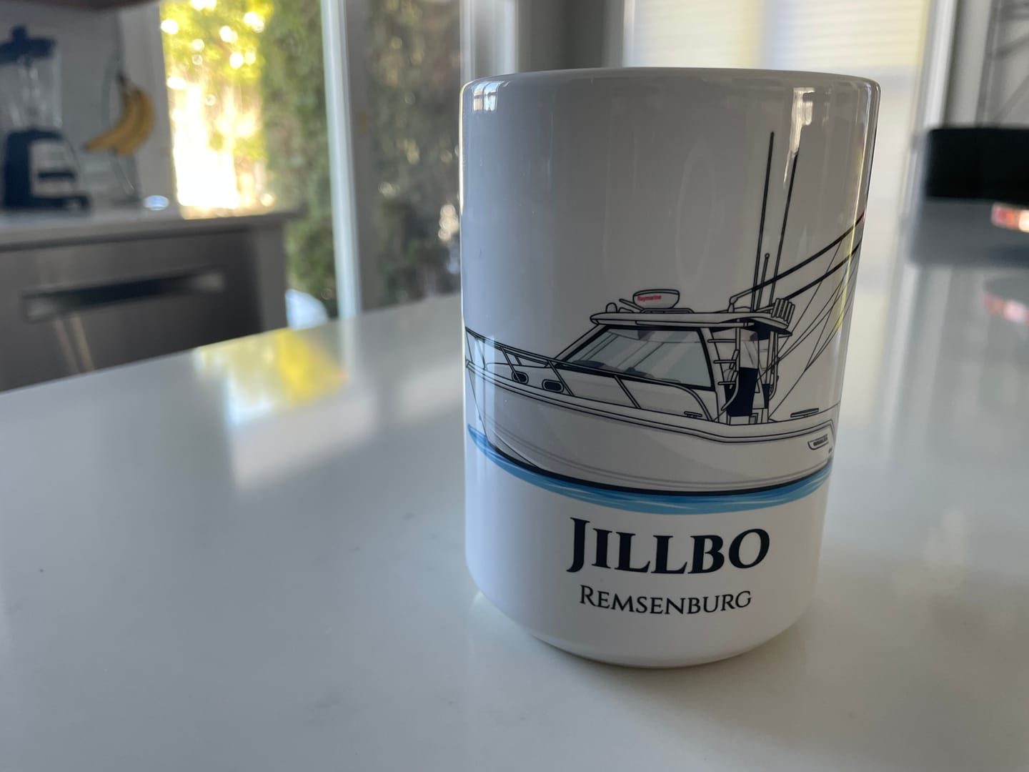 Customer photo review of Custom Boat Mugs
