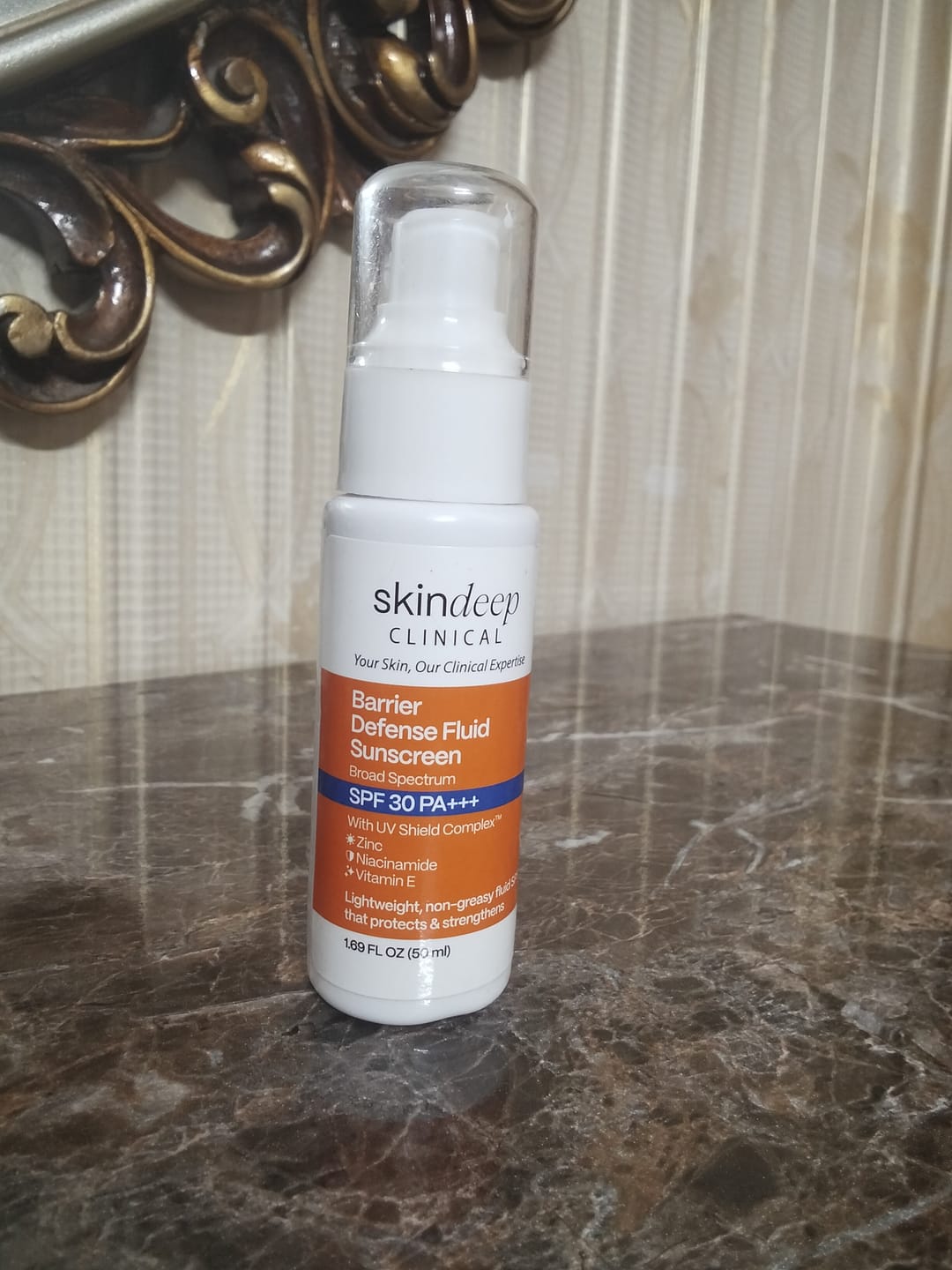 Customer photo review of Barrier Defense Fluid Sunscreen
