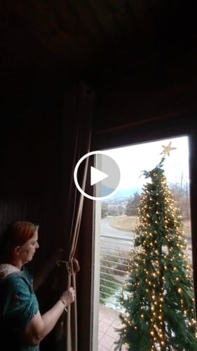 Customer video review of Tenda a Pannello in Velluto per Interni con Anelli, 140x280 cm, Panna