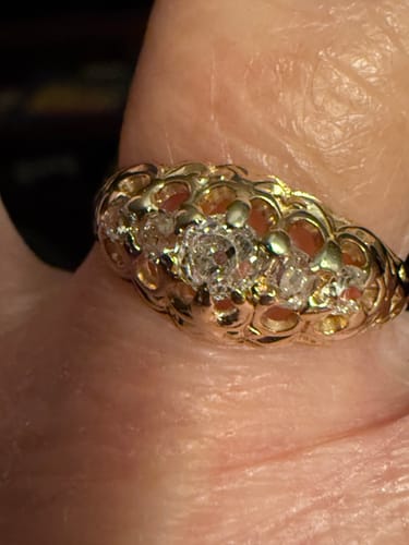 Customer photo review of Antique Victorian 18k Yellow Gold 0.564cttw Old Mine Diamond Lovely Ring 7.75