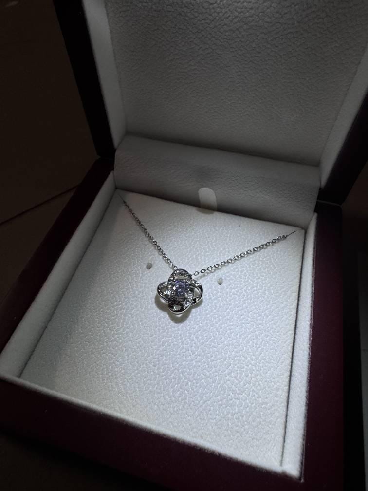 Customer photo review of 11 Year Anniversary Gift For Wife - Love Knot Necklace