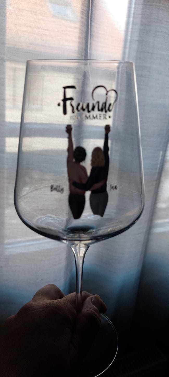 Customer photo review of Best Friends Forever - Personalisiertes Weinglas