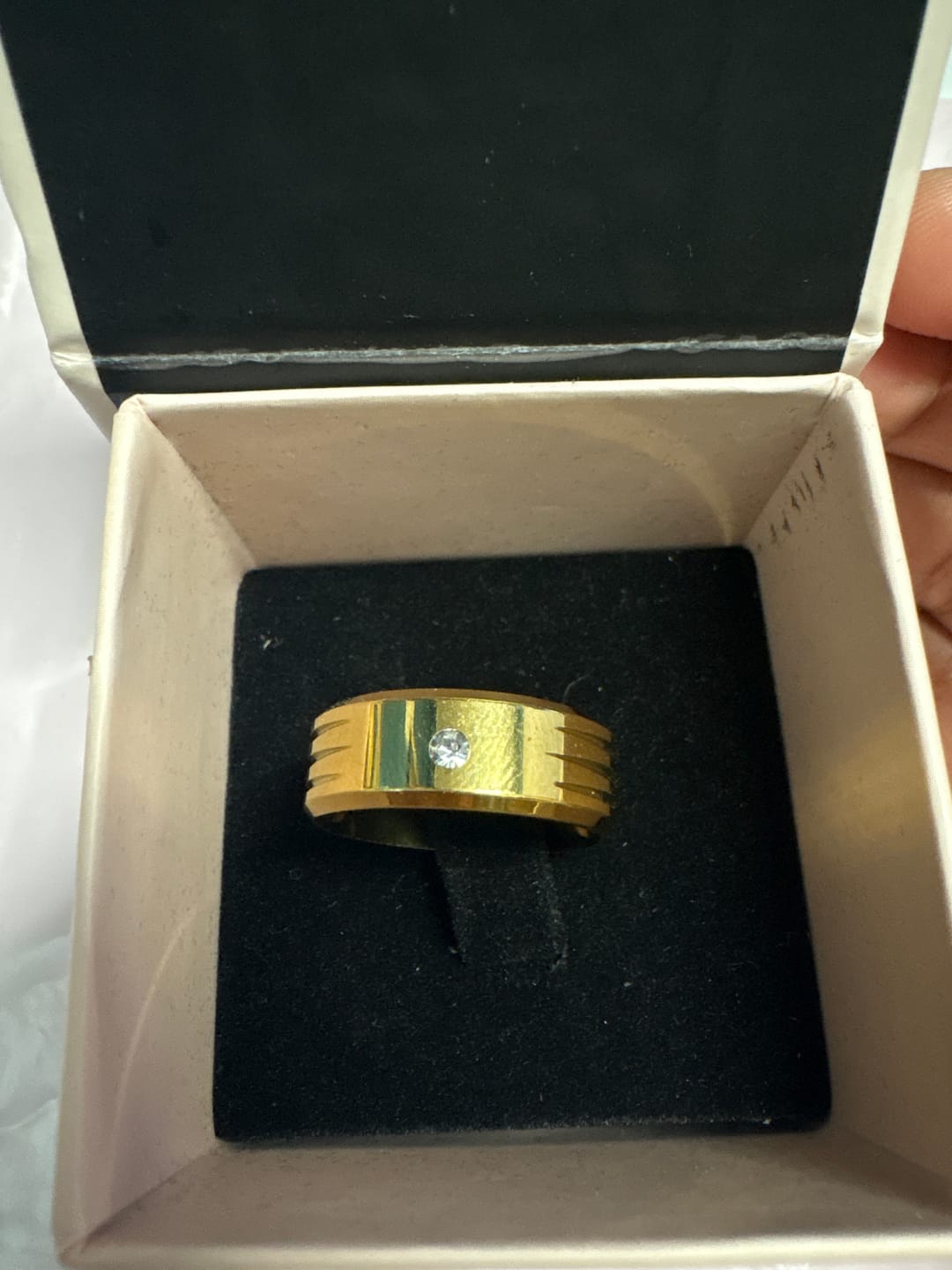 Customer photo review of Shiny Diamond Gold Ring