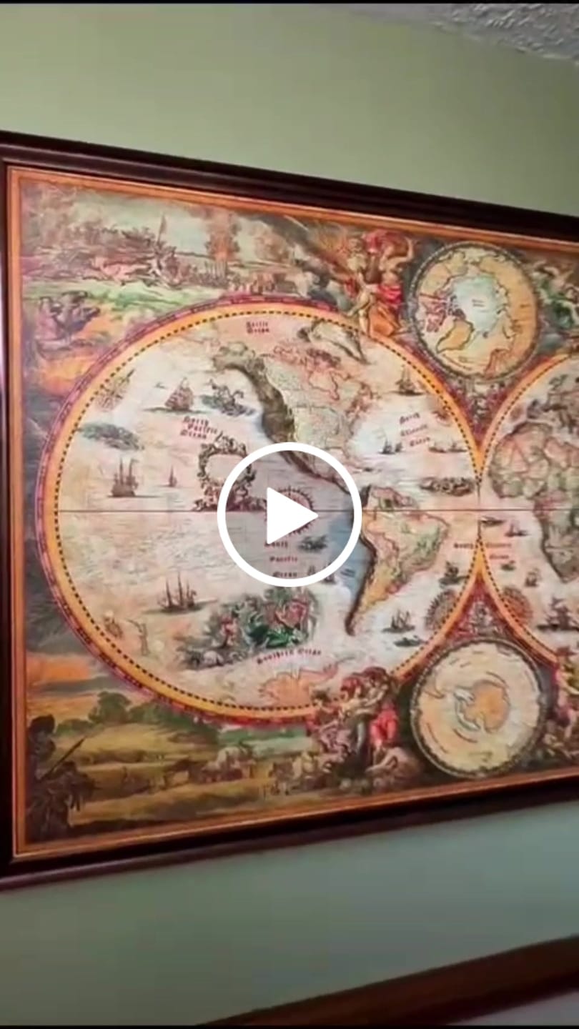 Customer video review of Large Vintage Style Modern World Map by Ray&Co, 2024
