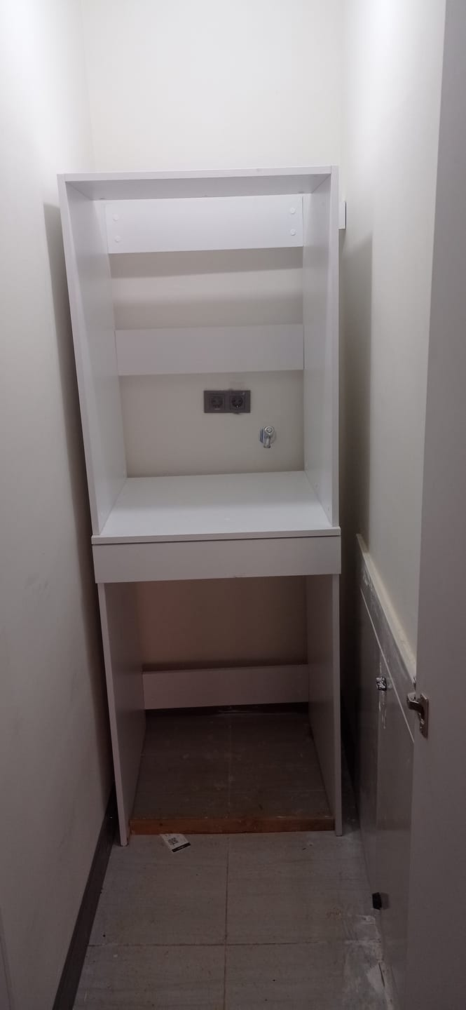 Customer photo review of Rani KD113 Çamaşır Ve Kurutma Makinesi Dolabı Çekmeceli Banyo Dolabı Beyaz