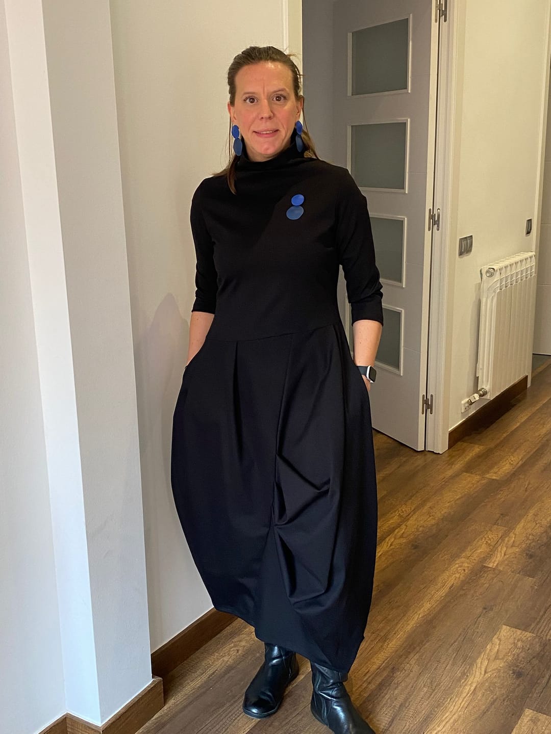 Customer photo review of Asymmetrical long black winter avant garde dress