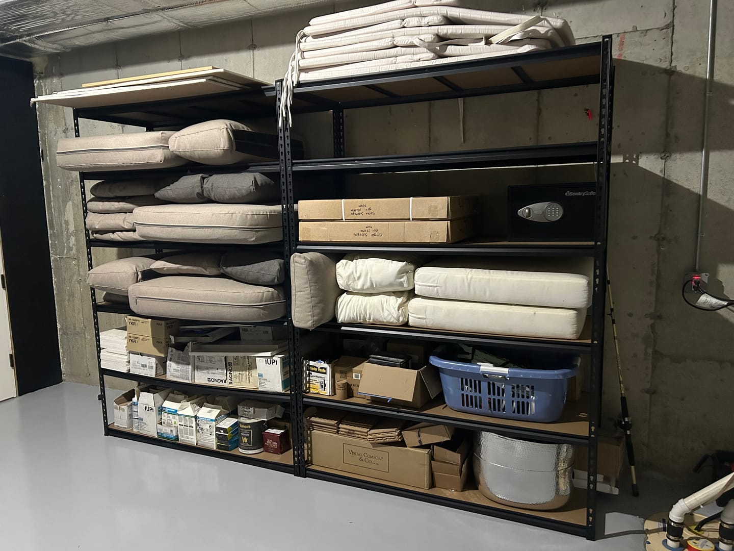 Customer photo review of REIBII 60"W x 24"D Heavy Duty Garage Storage Shelves, 3000 lbs Adjustable Storage Rack for Large Bins, Tools, Basement, Warehouse, Workshop & Commercial Storage