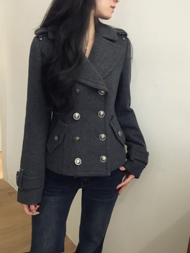 Customer photo review of Short trench coat, elegant suit style