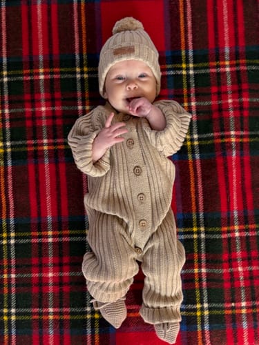 Customer photo review of Little B's Ribbed Beanie - Oak
