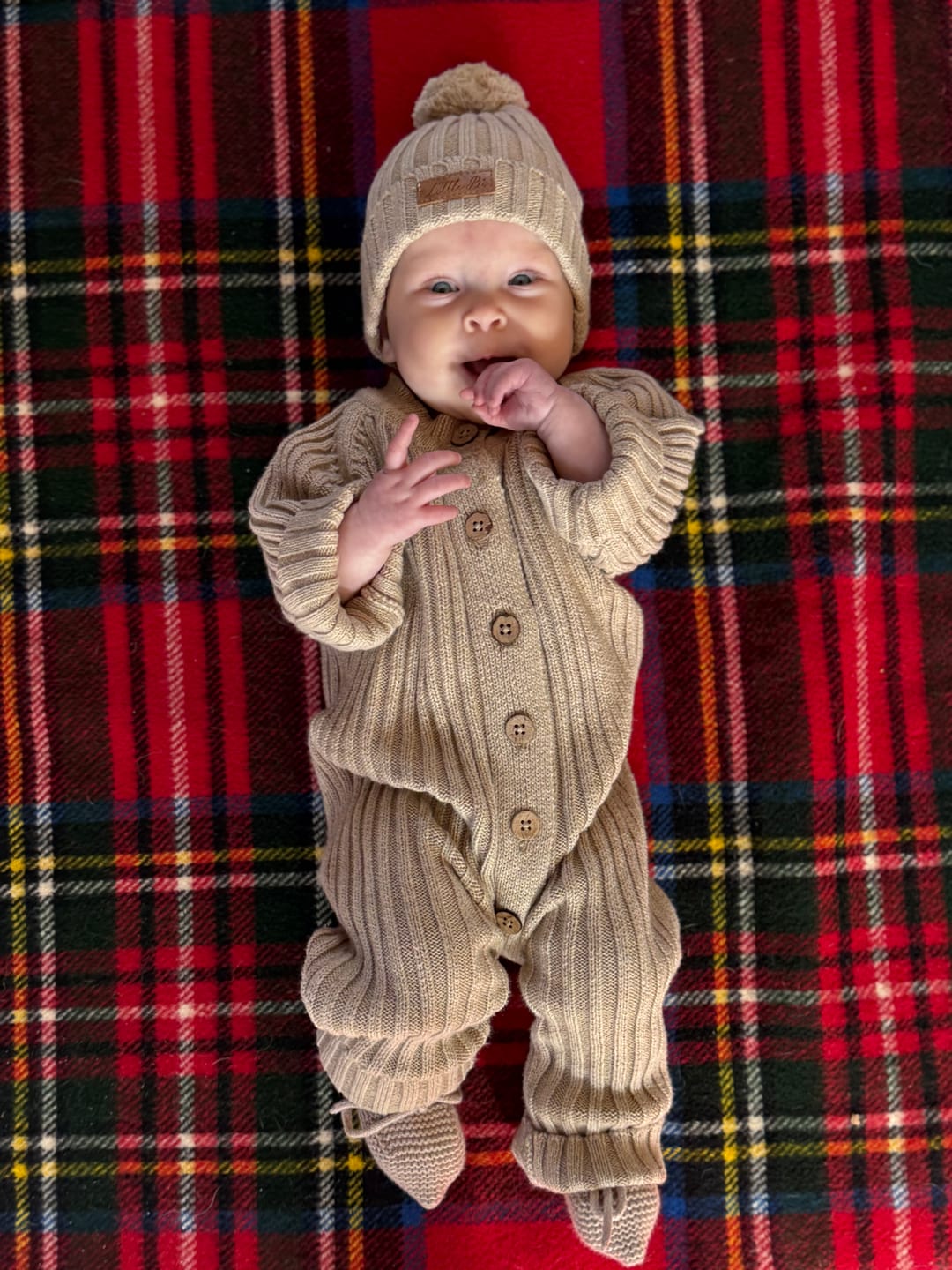 Customer photo review of Little B's Ribbed Beanie - Oak