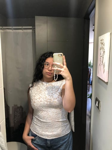 Customer photo review of TOP EMMA ENCAJE BLANCO