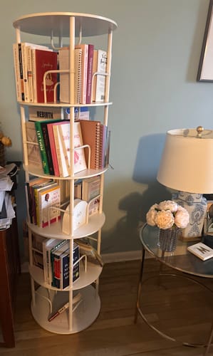 Customer photo review of Flycity 3-5 Tier Rotating Bookshelf With 360° Spinning Display