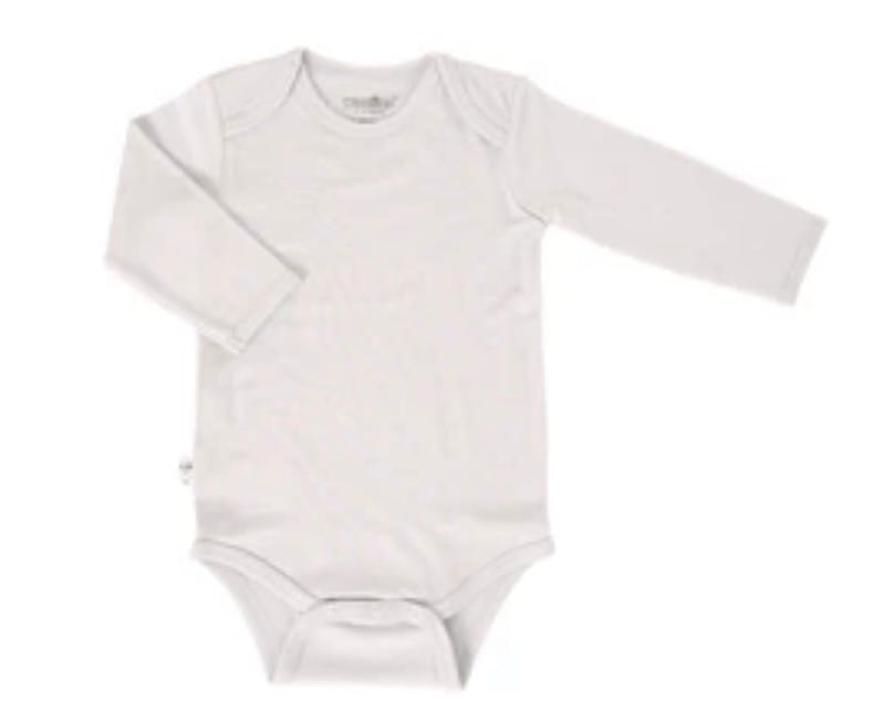 Customer photo review of Baby Bodysuit, Long Sleeve, Merino Wool, Oat