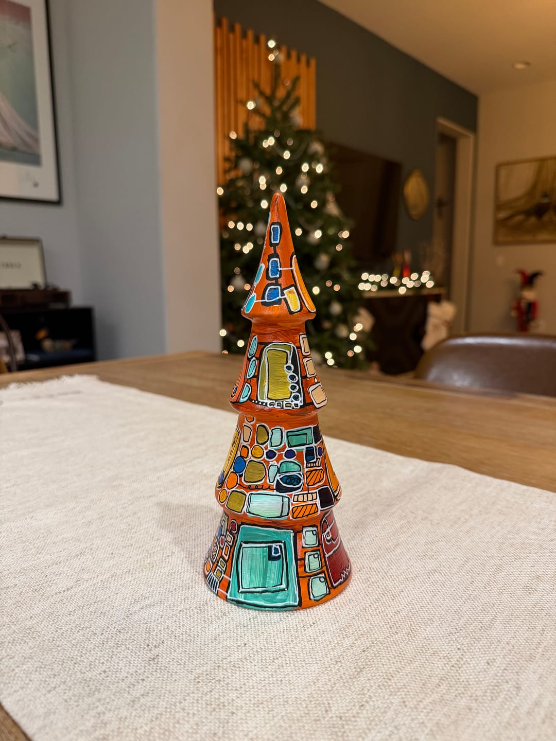 Customer photo review of “Mid Century Mascot” Medium Hand-Painted Ceramic Tree