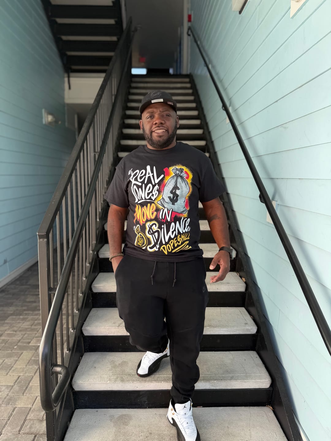 Customer photo review of Taxi 12s 2025 DopeSkill T-Shirt Real Ones Move In Silence Graphic
