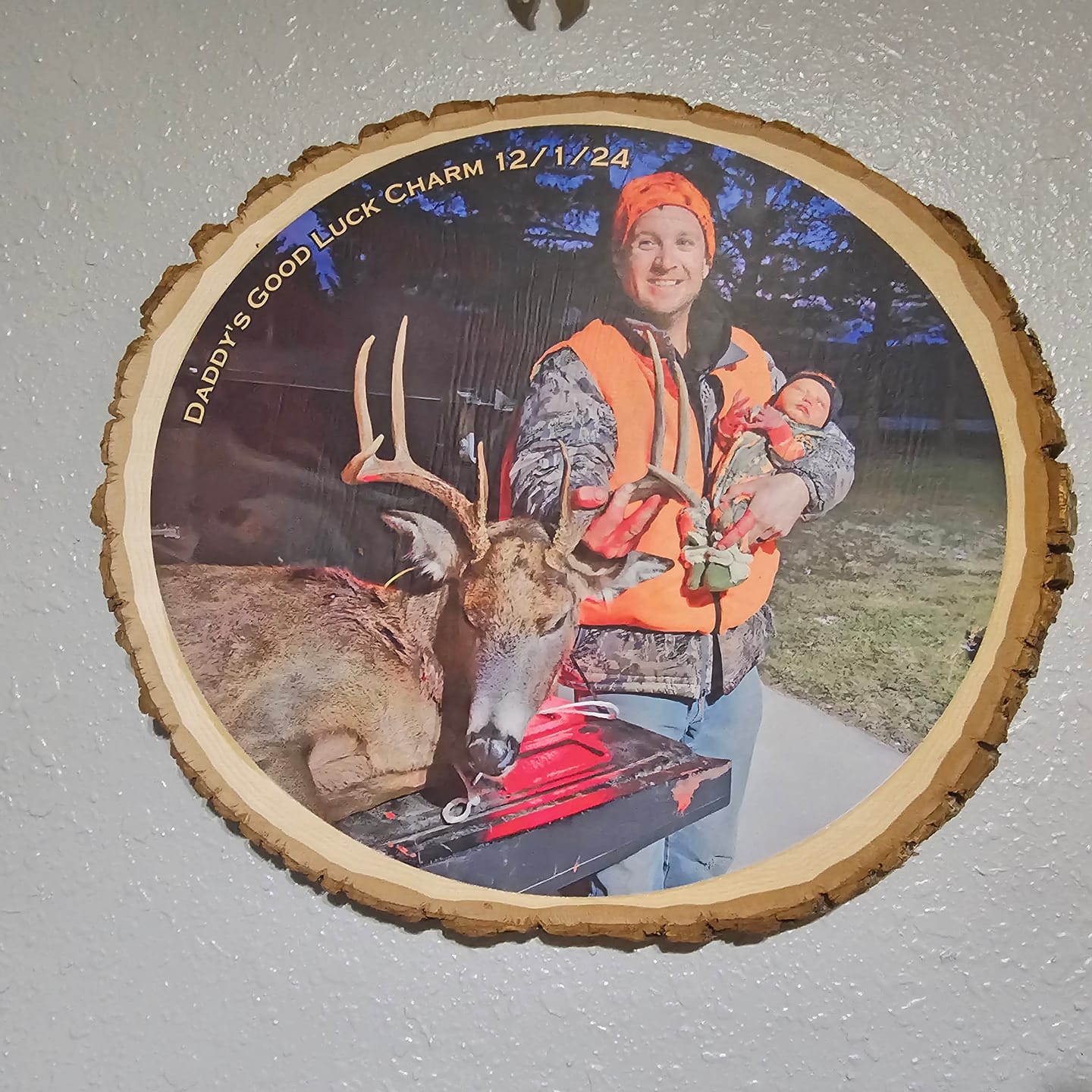 Customer photo review of [NEW] Printed Photo Log Plaque Sign | Hunting Gift