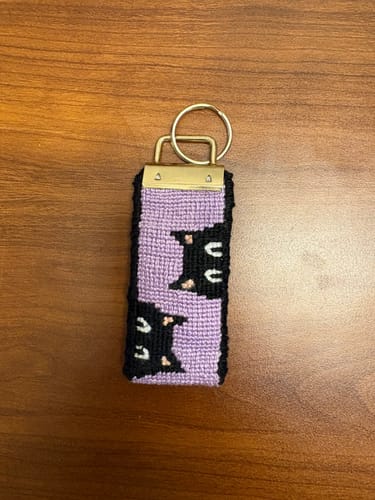 Customer photo review of Cats Key Fob Needlepoint Kit