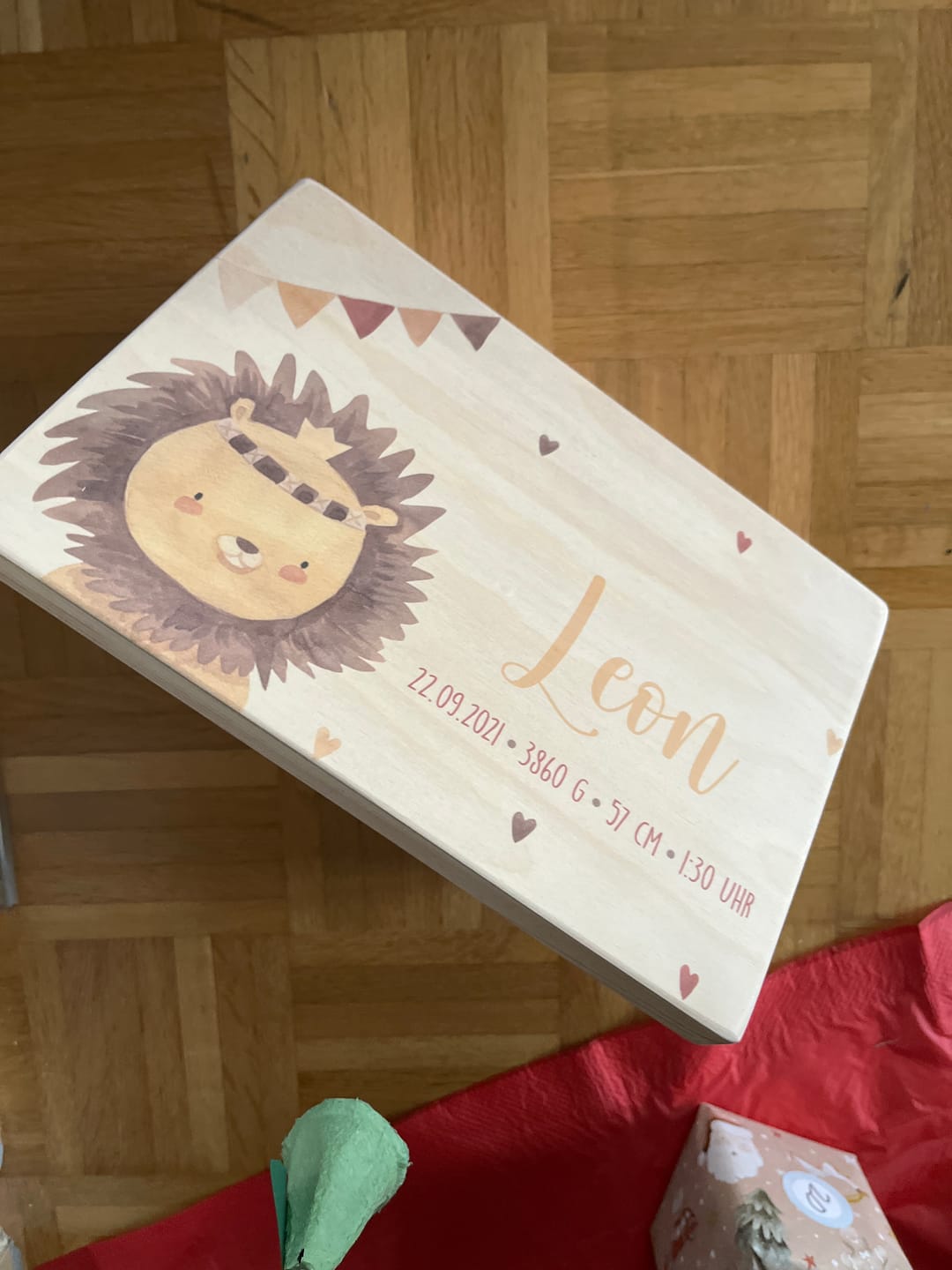 Customer photo review of Erinnerungsbox Baby - Löwe Boho