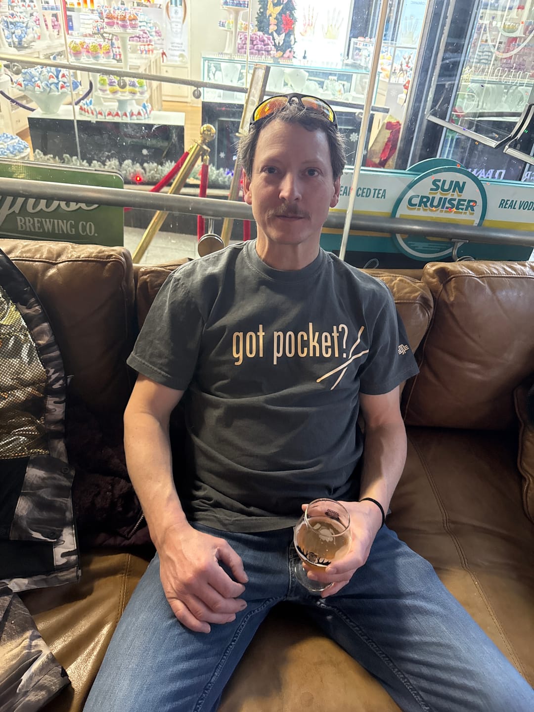 Customer photo review of Vintage Drum T-shirt (Smoke/Cream)