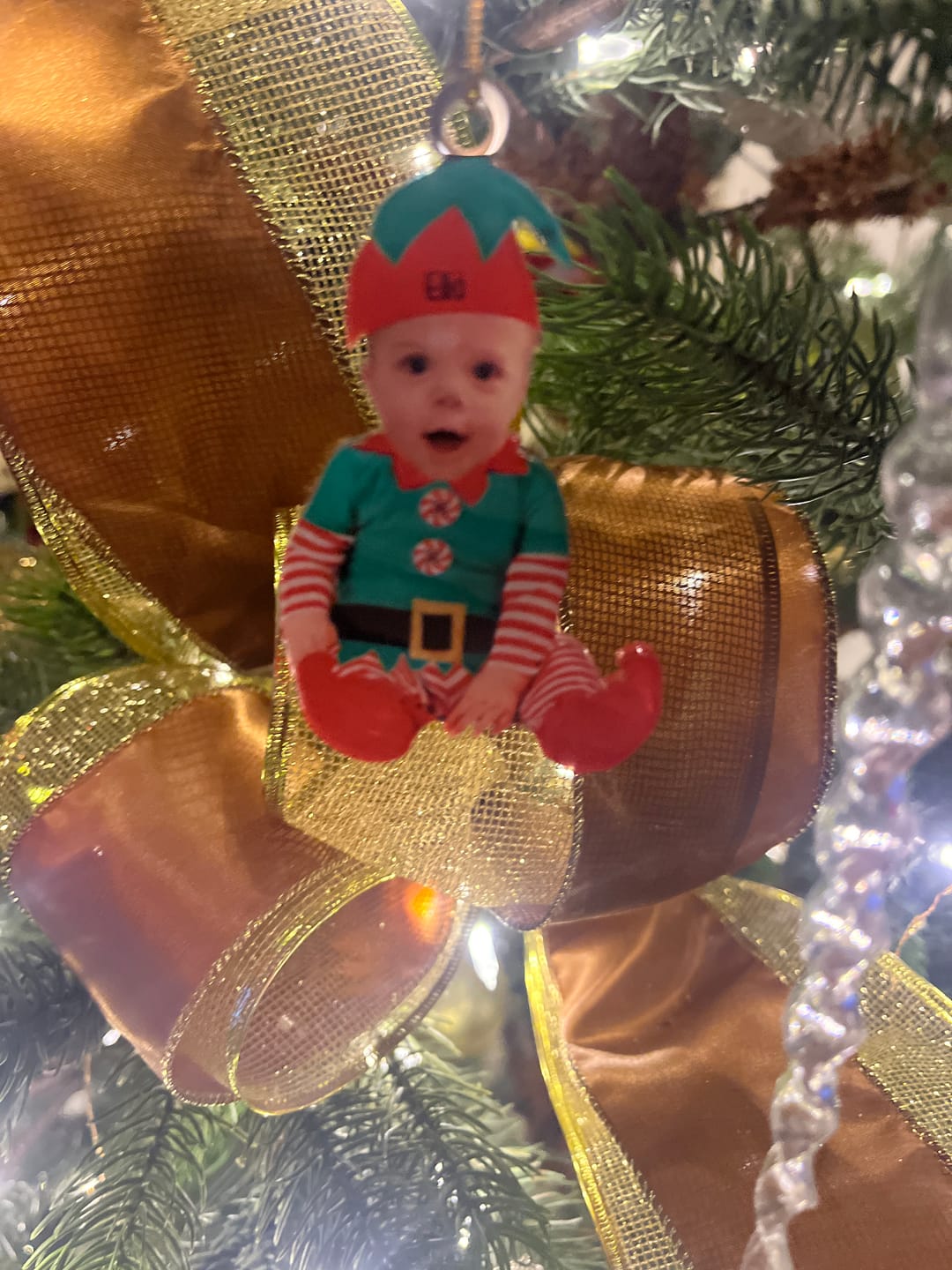 Customer photo review of Adorable Newborn Baby Elf - Personalized Babys Photo Christmas Ornament