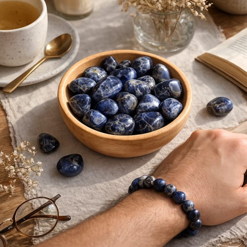 Customer photo review of SODALITE (100 gram Tumbled)