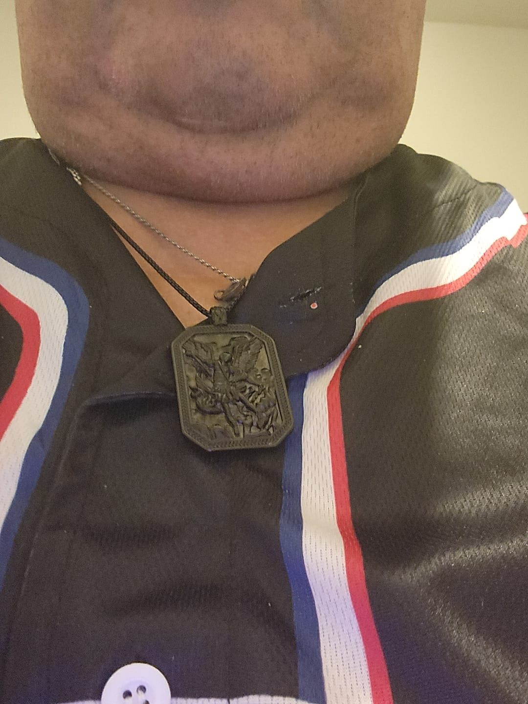 Customer photo review of FREE Today: Classic Style St. Michael the Archangel Protection Stainless Steel Pendant Necklace