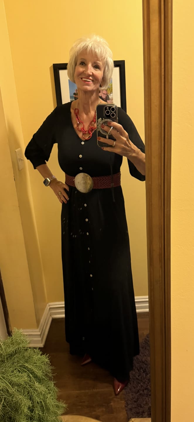 Customer photo review of Brigitte Brianna V-Neck Maxi Dress