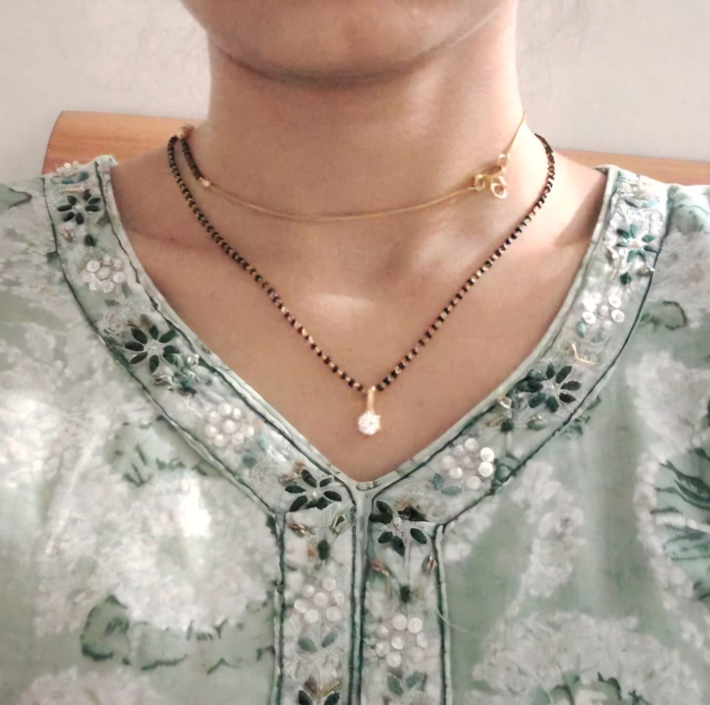 Customer photo review of Serenity Mangalsutra