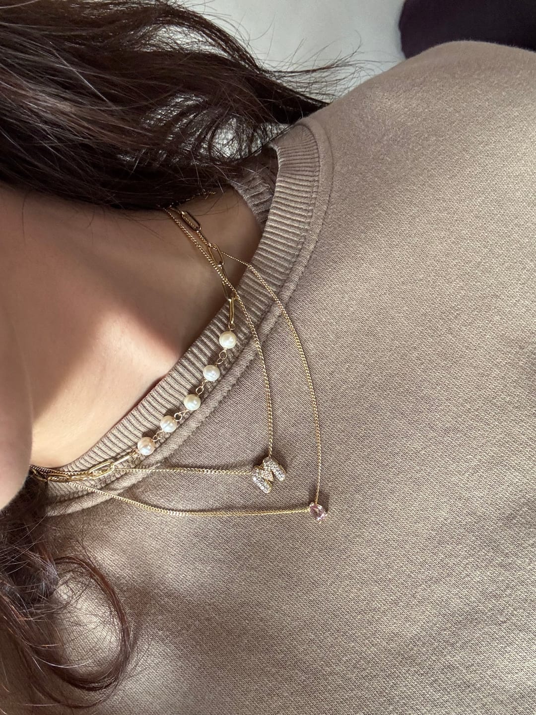 Customer photo review of Collar Birthstone Gota Dorado