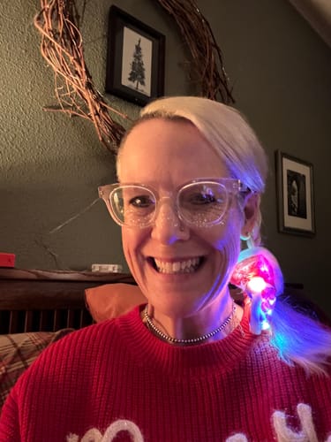 Customer photo review of Silver Glitter Freckles Makeup Patches