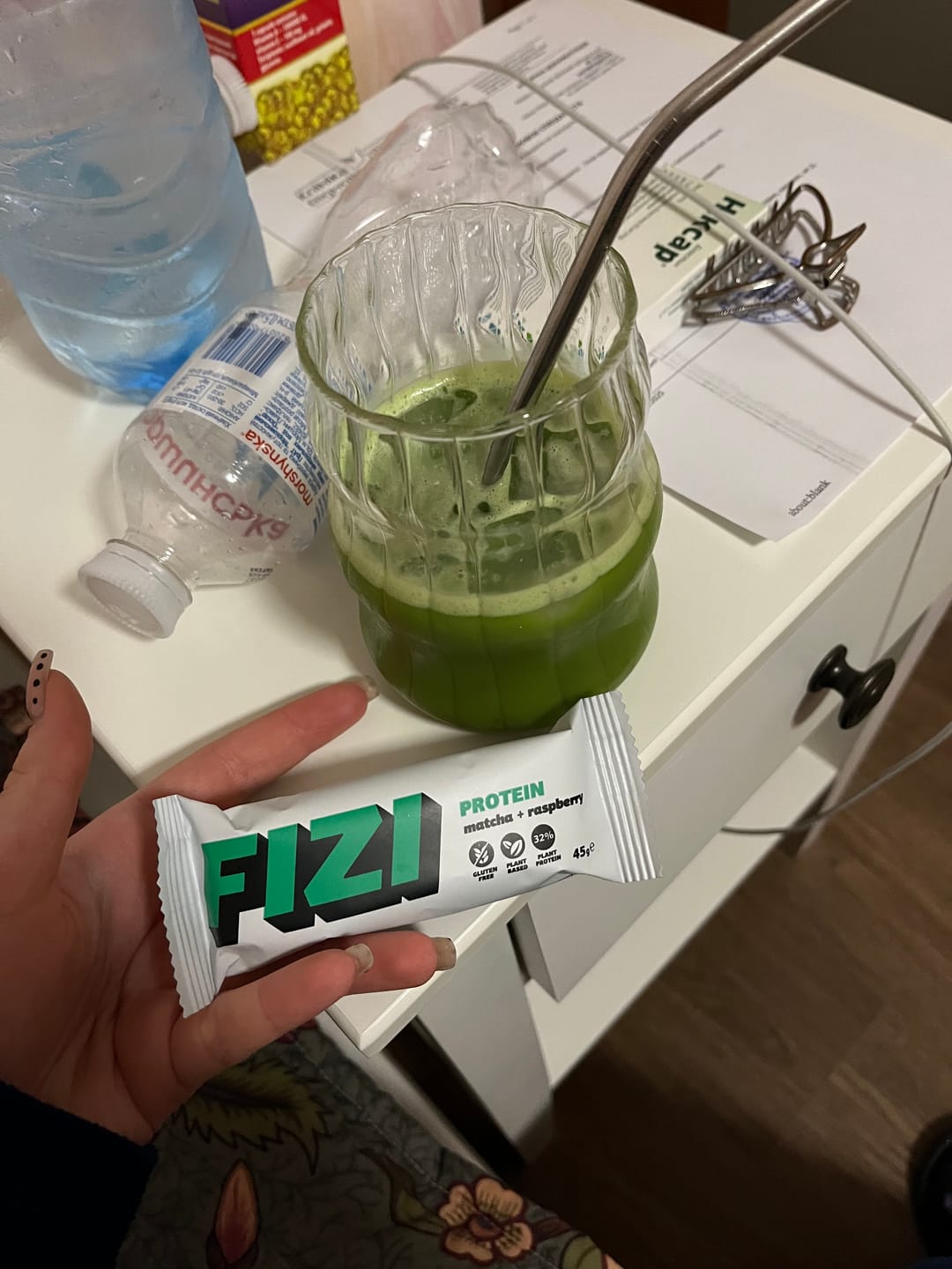 Customer photo review of Matcha + Raspberry
