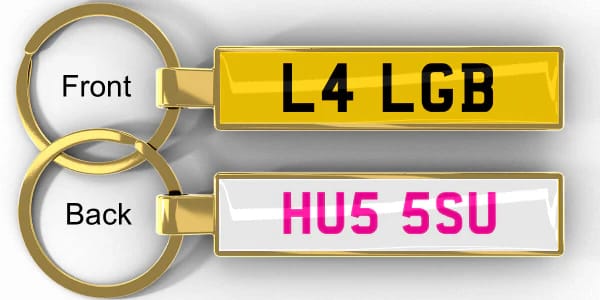 Customer photo review of Personalised Metal Number Plate Keyring