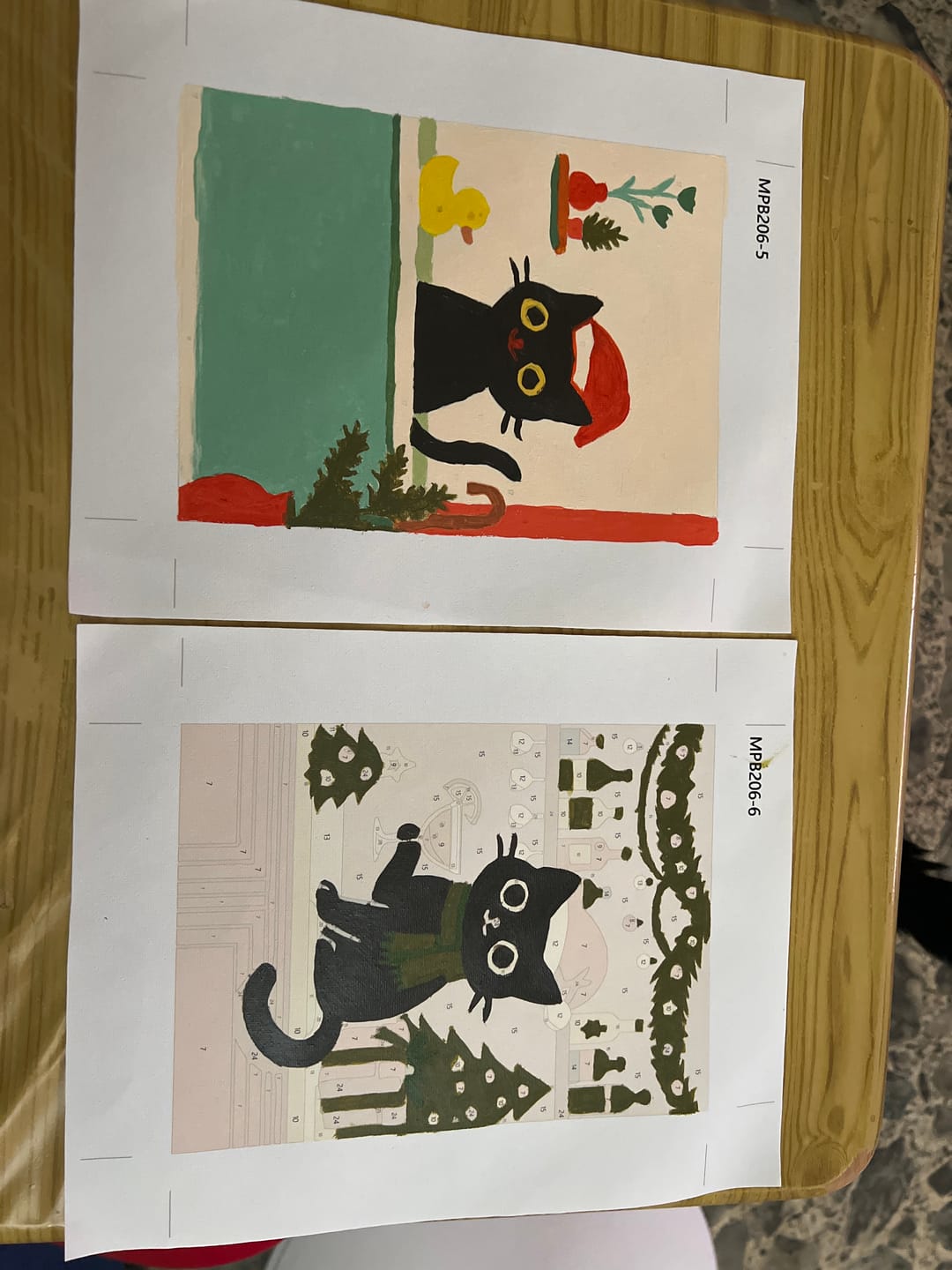 Customer photo review of 6 Mini Paintings - Christmas Cat Set