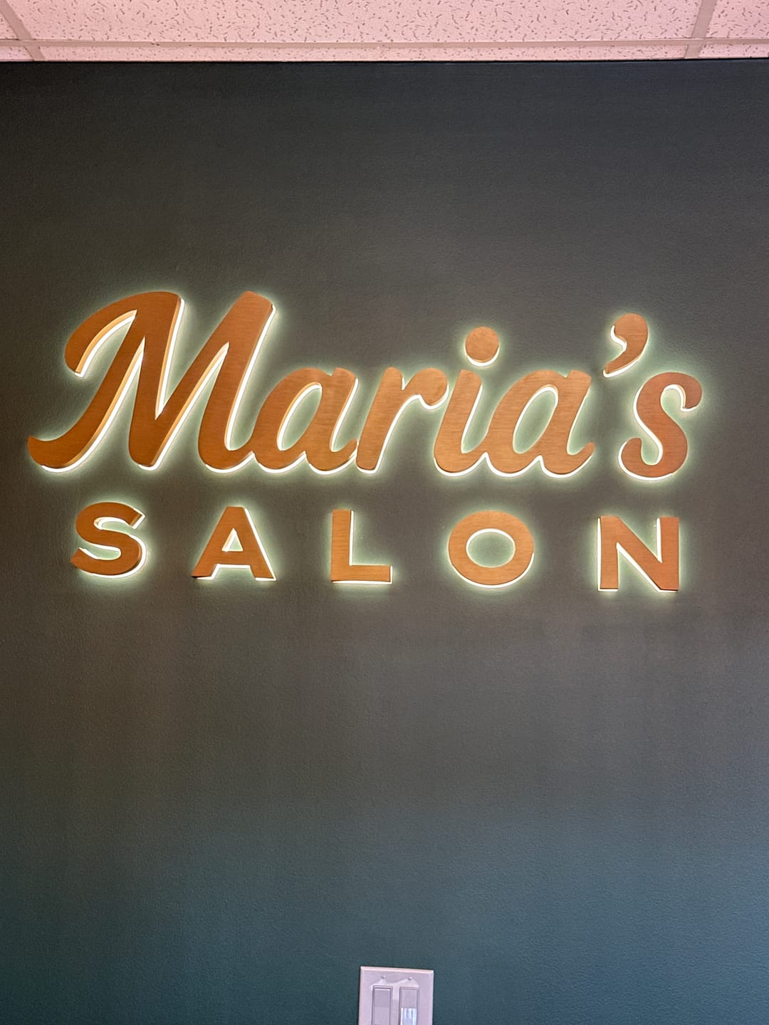 Customer photo review of Custom 3D Metal Backlit Sign for Maria Collini