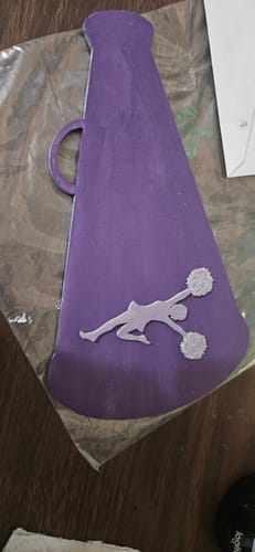 Customer photo review of Unfinished Wood Megaphone Shape - Cheerleader - Protest - Craft - up to 46" DIY