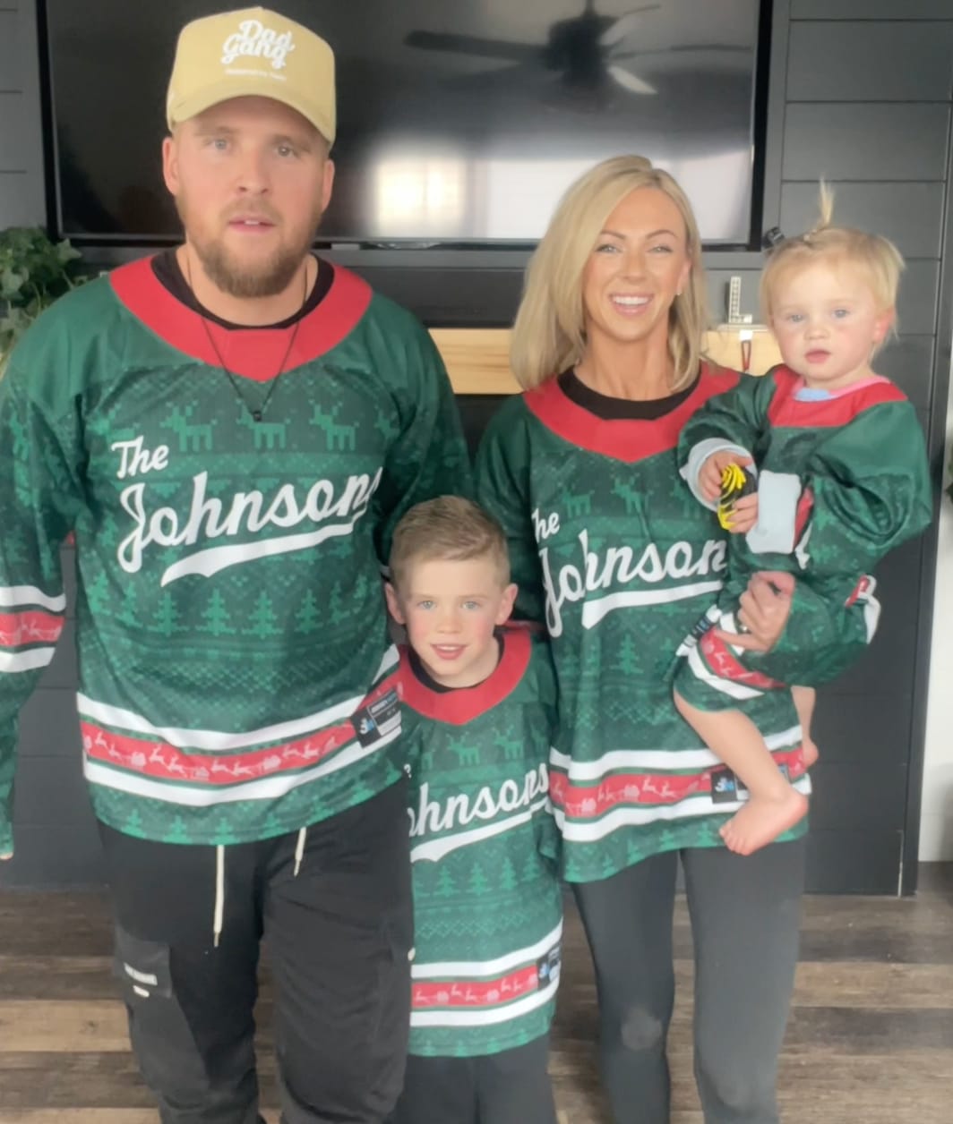 Customer photo review of Family Christmas Custom Hockey Jersey
