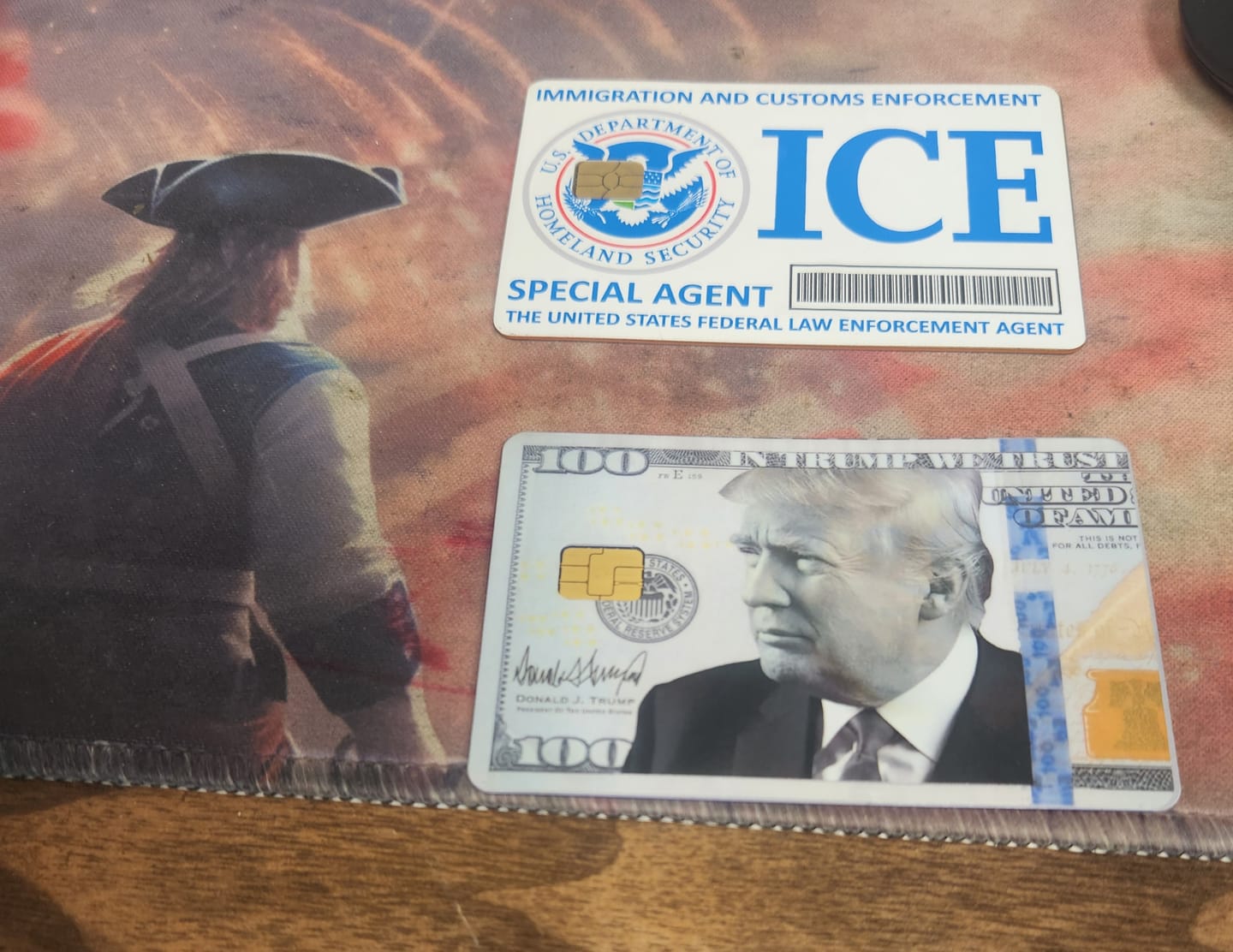 Customer photo review of We The People Flag Credit Card Skin Decal