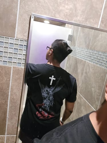 Customer photo review of SAINT MICHAEL T-shirt