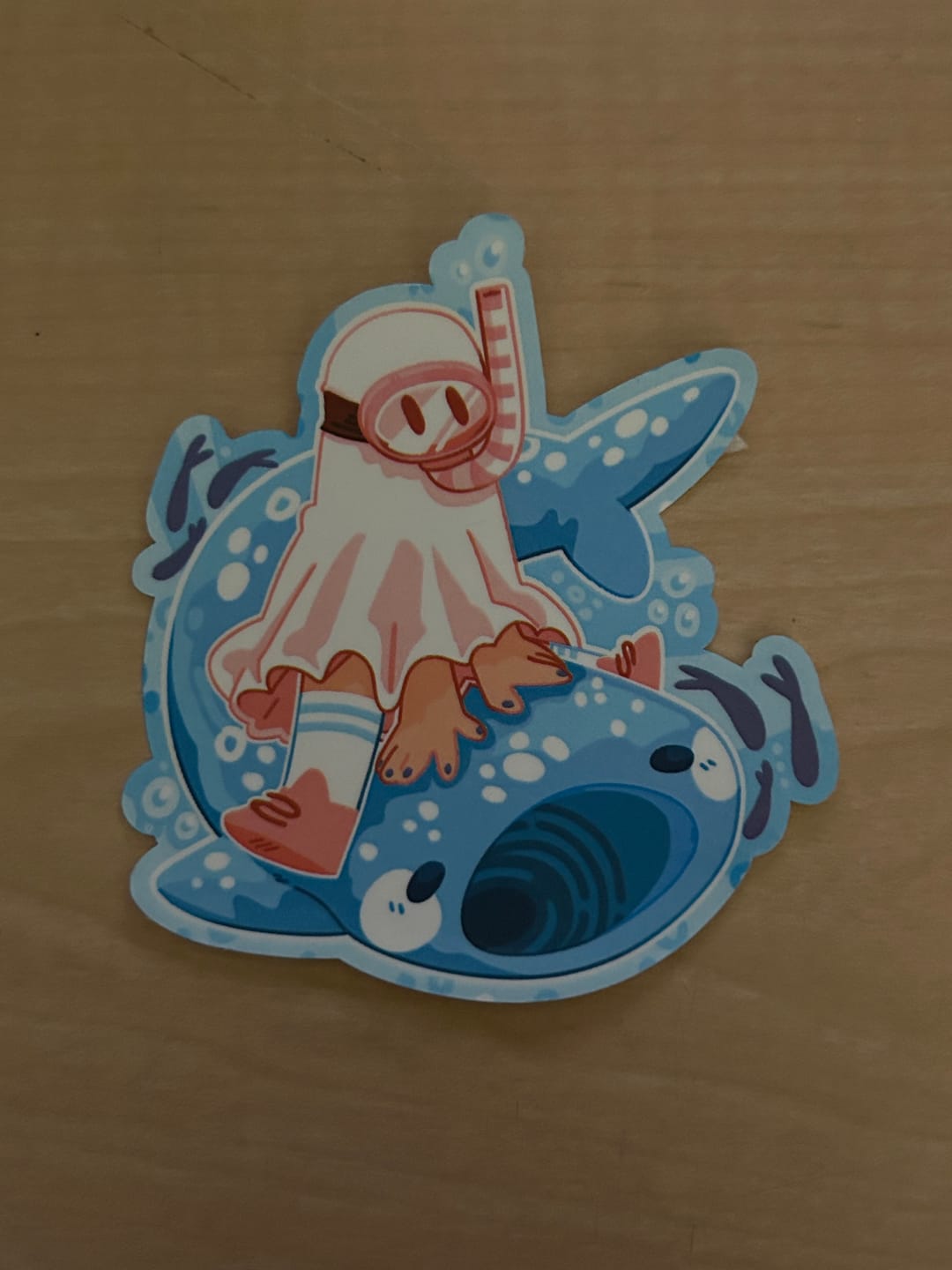 Customer photo review of Cute Scuba Diving Ghost Stickers
